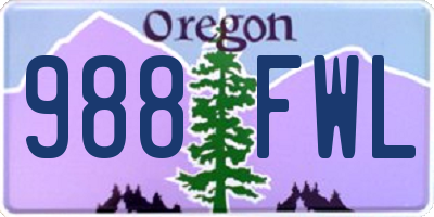 OR license plate 988FWL