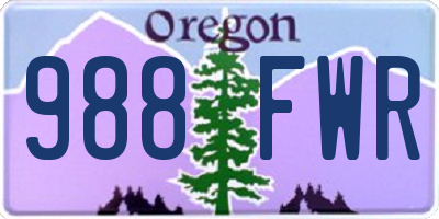 OR license plate 988FWR