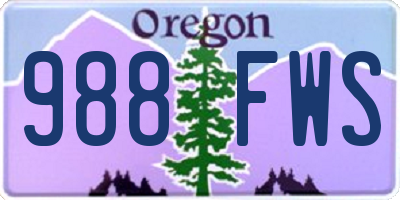 OR license plate 988FWS