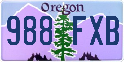 OR license plate 988FXB