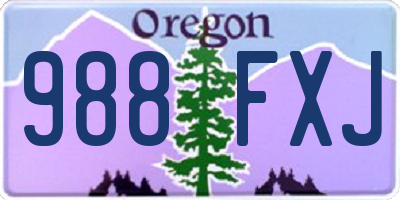 OR license plate 988FXJ