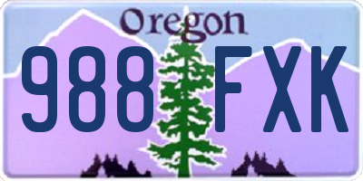 OR license plate 988FXK