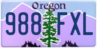 OR license plate 988FXL