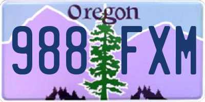 OR license plate 988FXM