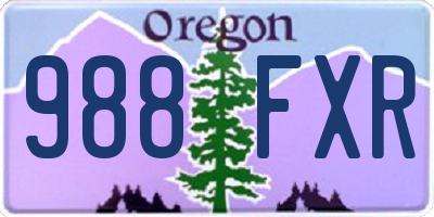 OR license plate 988FXR