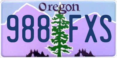 OR license plate 988FXS