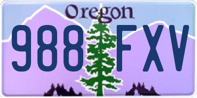 OR license plate 988FXV