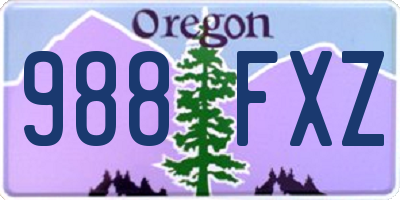 OR license plate 988FXZ