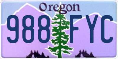 OR license plate 988FYC