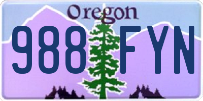 OR license plate 988FYN