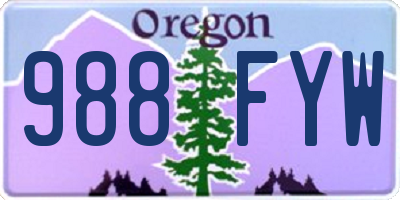 OR license plate 988FYW