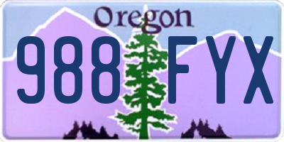 OR license plate 988FYX