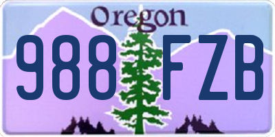 OR license plate 988FZB