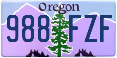 OR license plate 988FZF