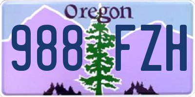 OR license plate 988FZH