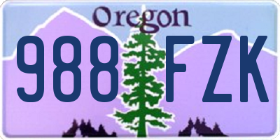 OR license plate 988FZK