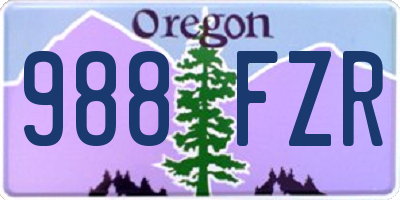 OR license plate 988FZR