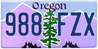 OR license plate 988FZX