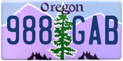 OR license plate 988GAB