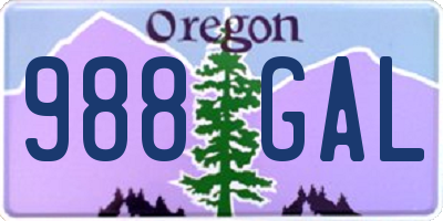 OR license plate 988GAL