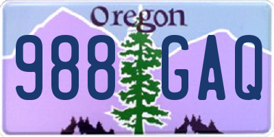 OR license plate 988GAQ