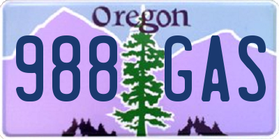 OR license plate 988GAS