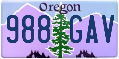 OR license plate 988GAV