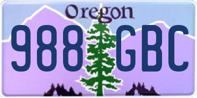 OR license plate 988GBC