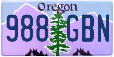 OR license plate 988GBN