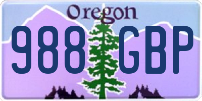 OR license plate 988GBP
