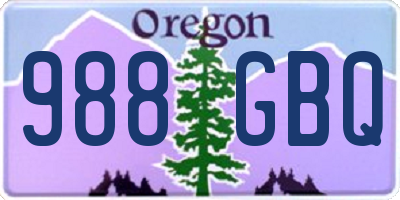 OR license plate 988GBQ