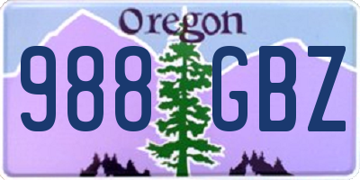 OR license plate 988GBZ