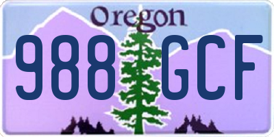 OR license plate 988GCF