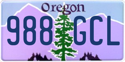 OR license plate 988GCL