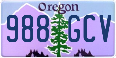 OR license plate 988GCV