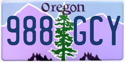OR license plate 988GCY