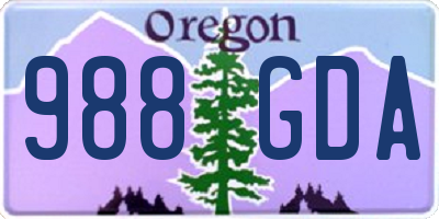 OR license plate 988GDA