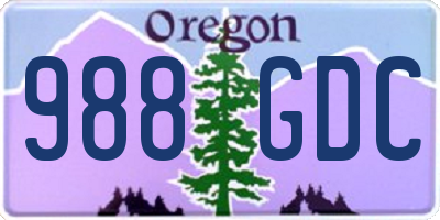 OR license plate 988GDC