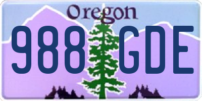 OR license plate 988GDE