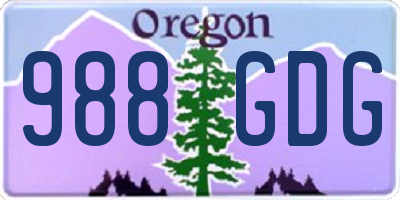 OR license plate 988GDG