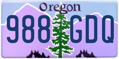 OR license plate 988GDQ