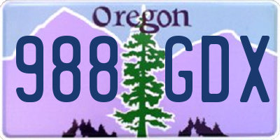OR license plate 988GDX
