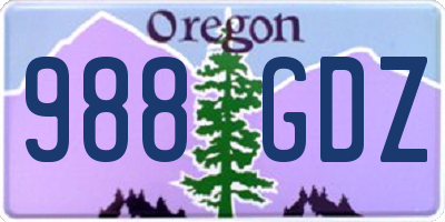 OR license plate 988GDZ