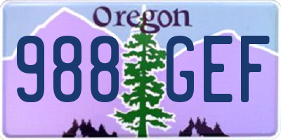 OR license plate 988GEF