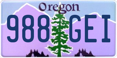 OR license plate 988GEI