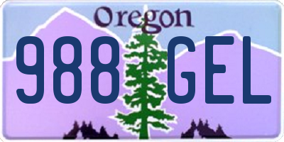 OR license plate 988GEL