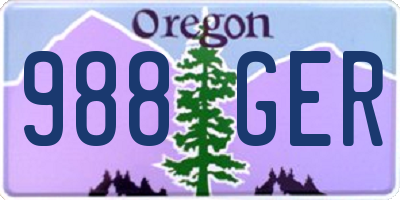 OR license plate 988GER