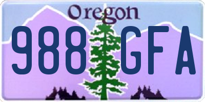 OR license plate 988GFA