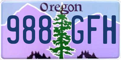OR license plate 988GFH