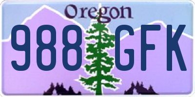 OR license plate 988GFK